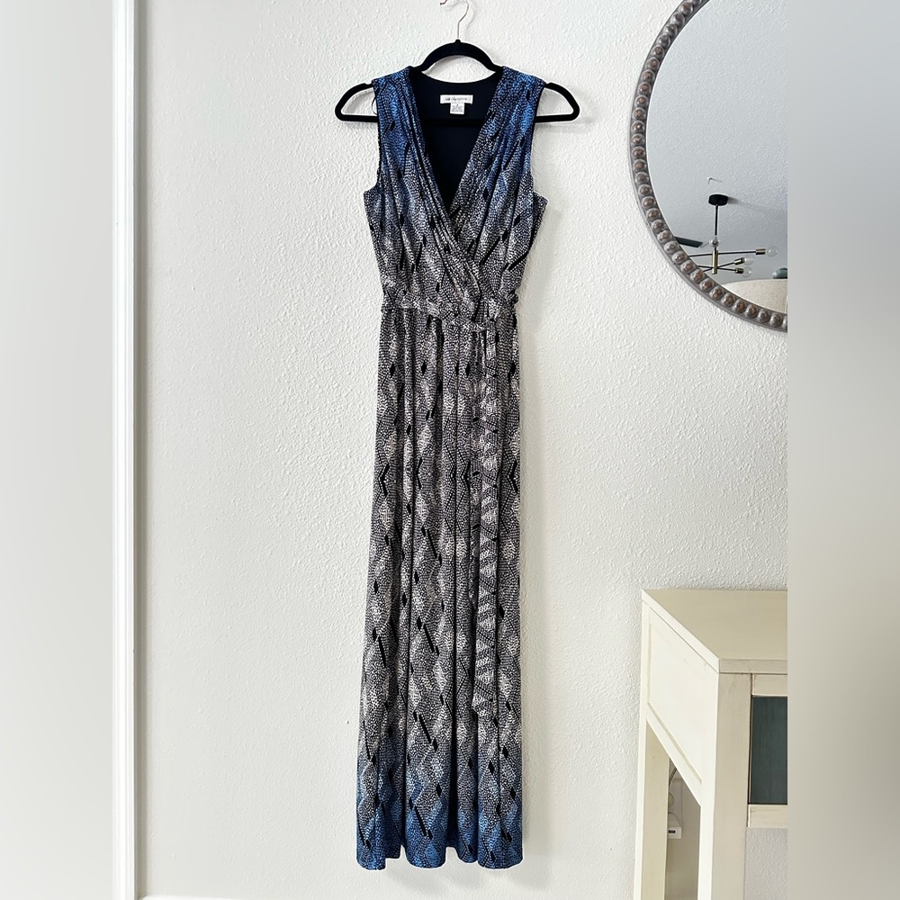 Liz Claiborne Black and White Patterned Maxi Dress